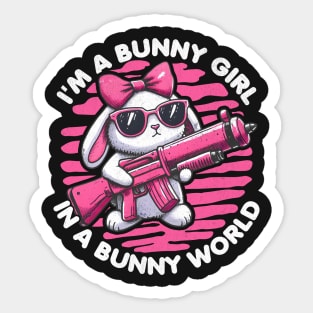 Bunny Girl In A Bunny World Sticker